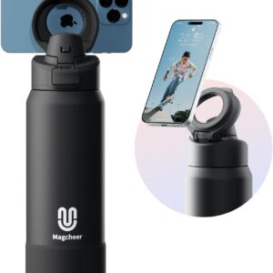 Magnetic Water Bottle with Phone Holder – Hands-Free & Portable