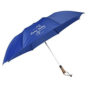 Foldable Umbrella with Wooden Handle – Windproof & Portable - Image 3