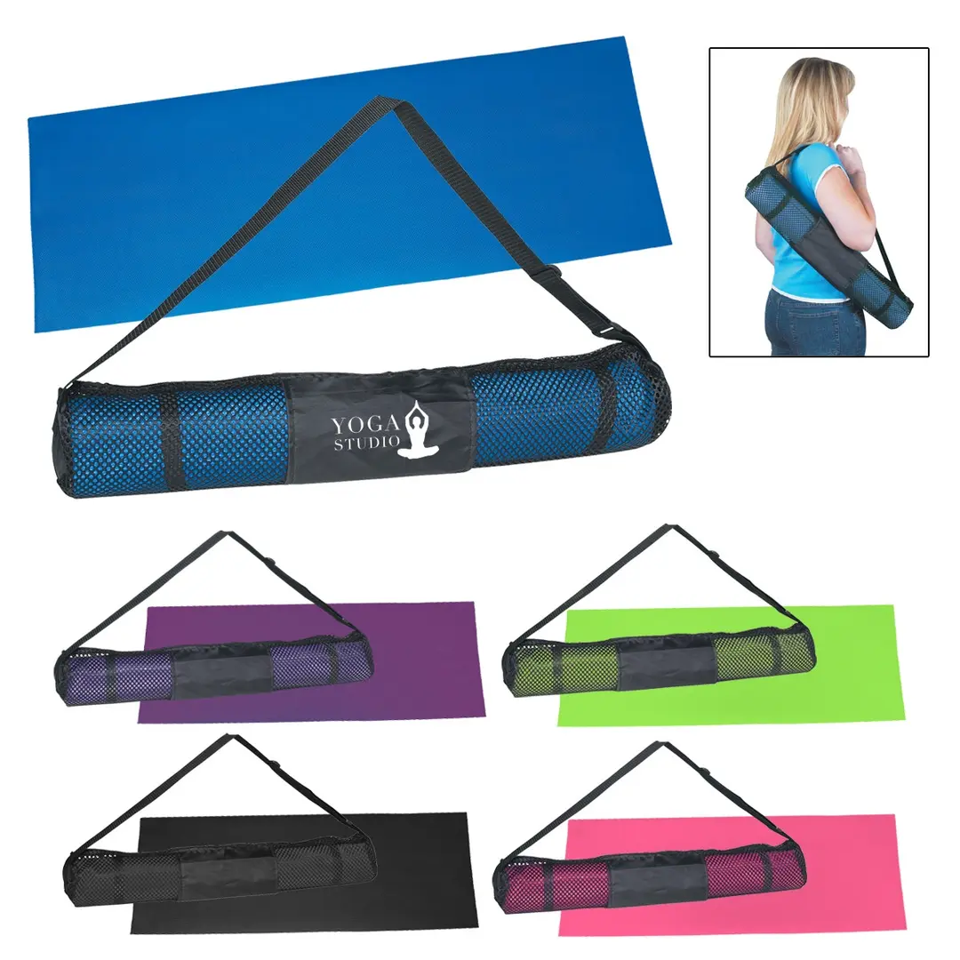 Non-Slip Yoga Mat with Carry Bag & Adjustable Strap